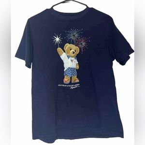 POLO Ralph Lauren Boy's "FIREWORKS" T-Shirt Navy Blue